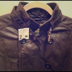 Madewell leather bomber jacket, size M